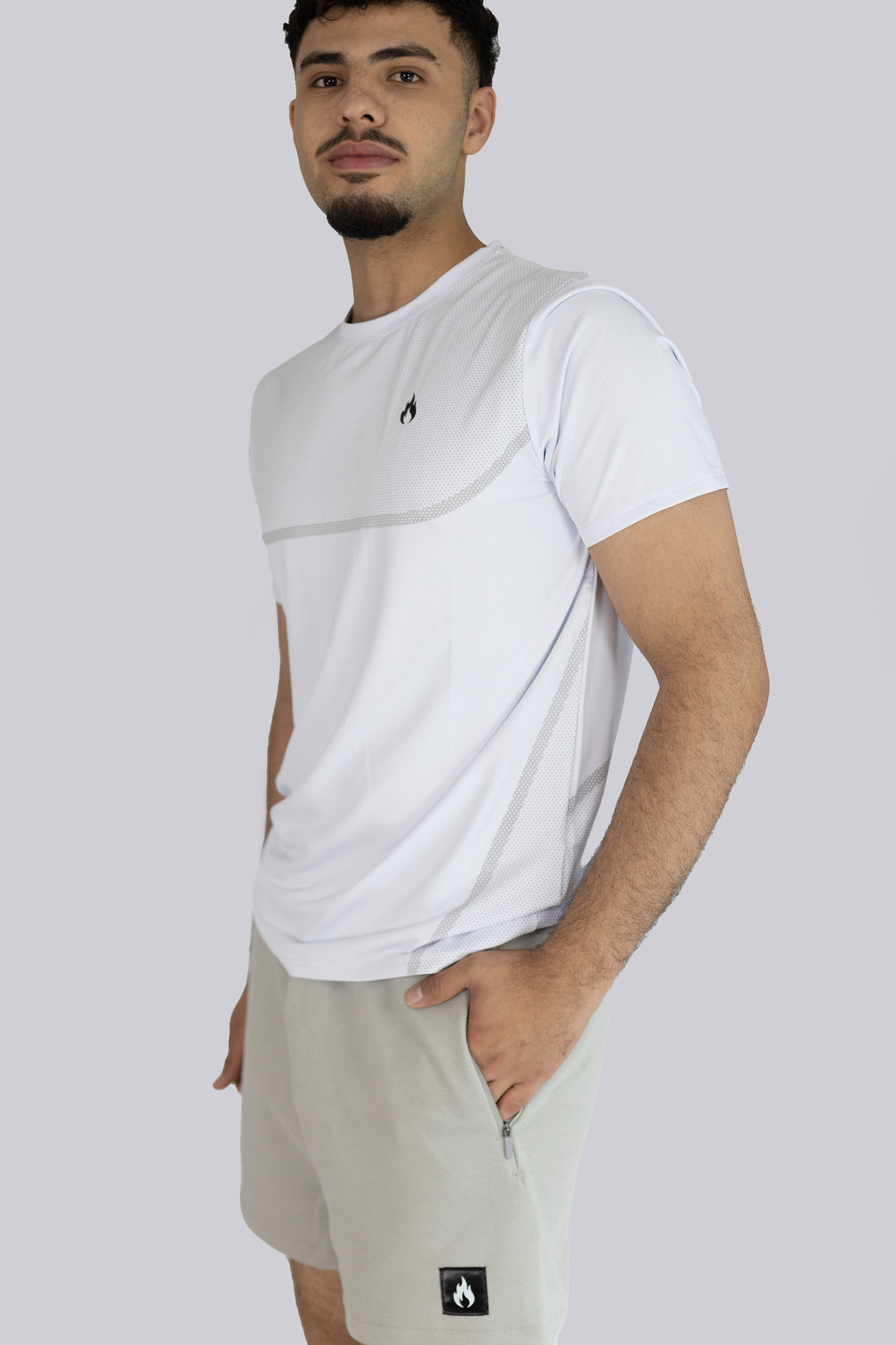 Men's Gym T-shirt - white - close up