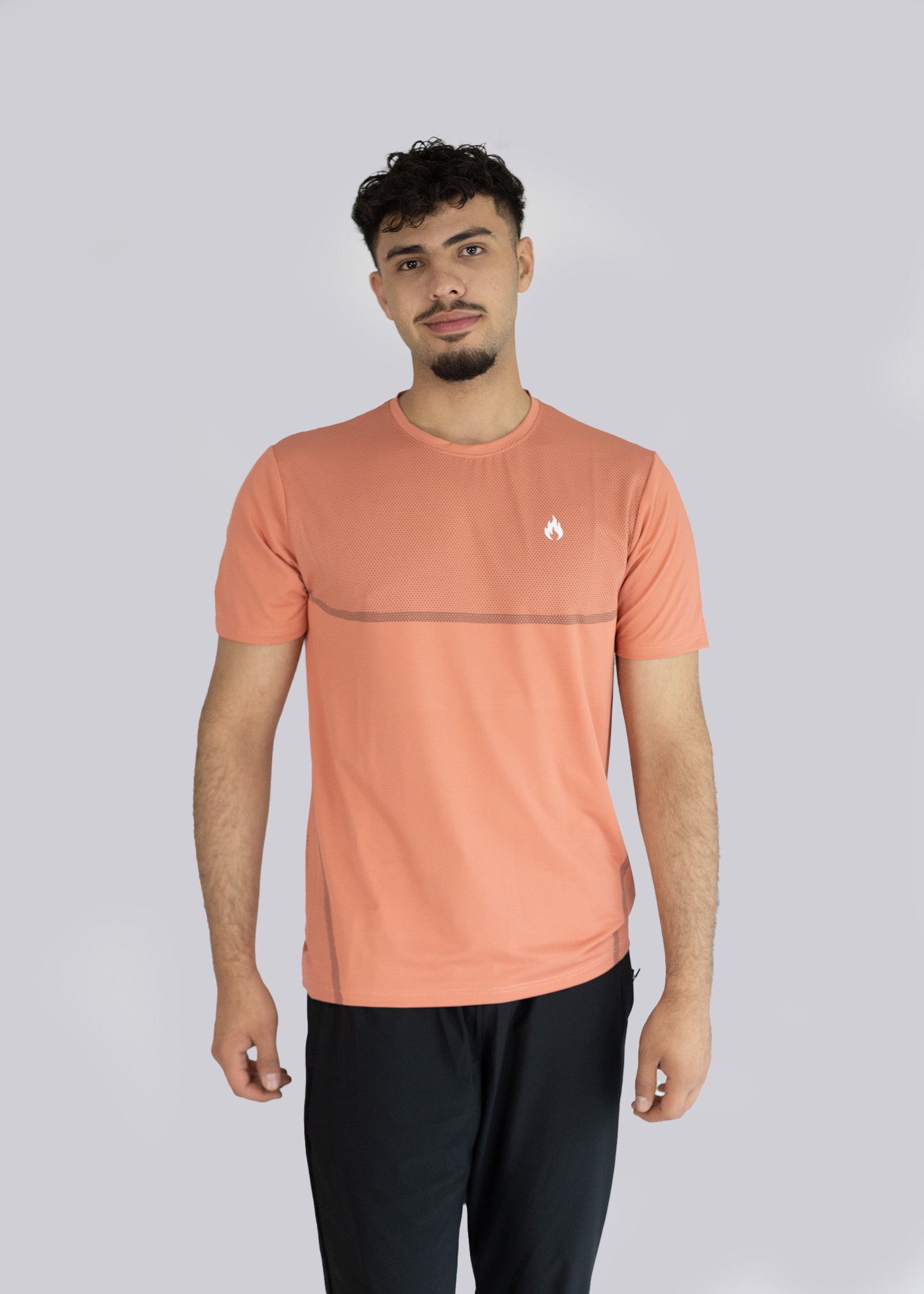 Men's Gym T-shirt  - light orange - front