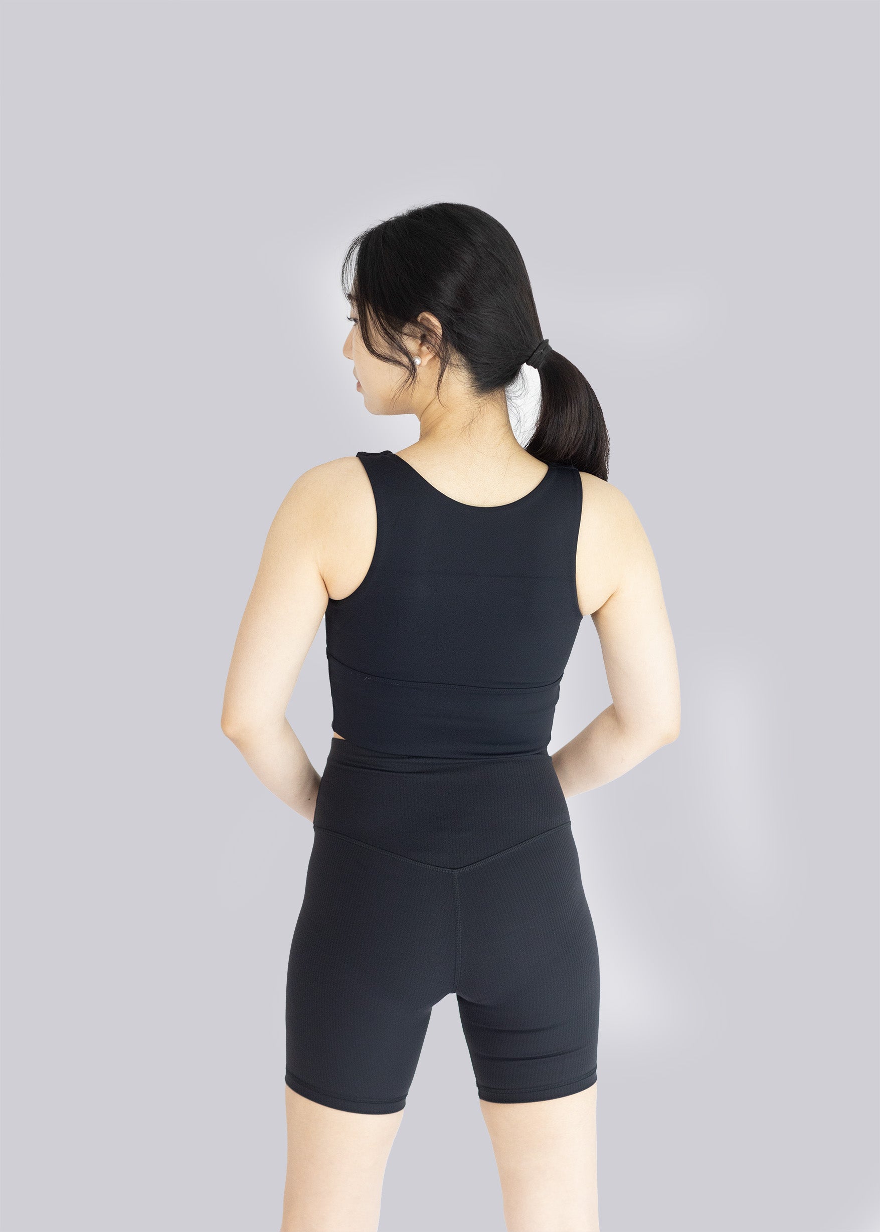 Above Knee shorts, Black - Back