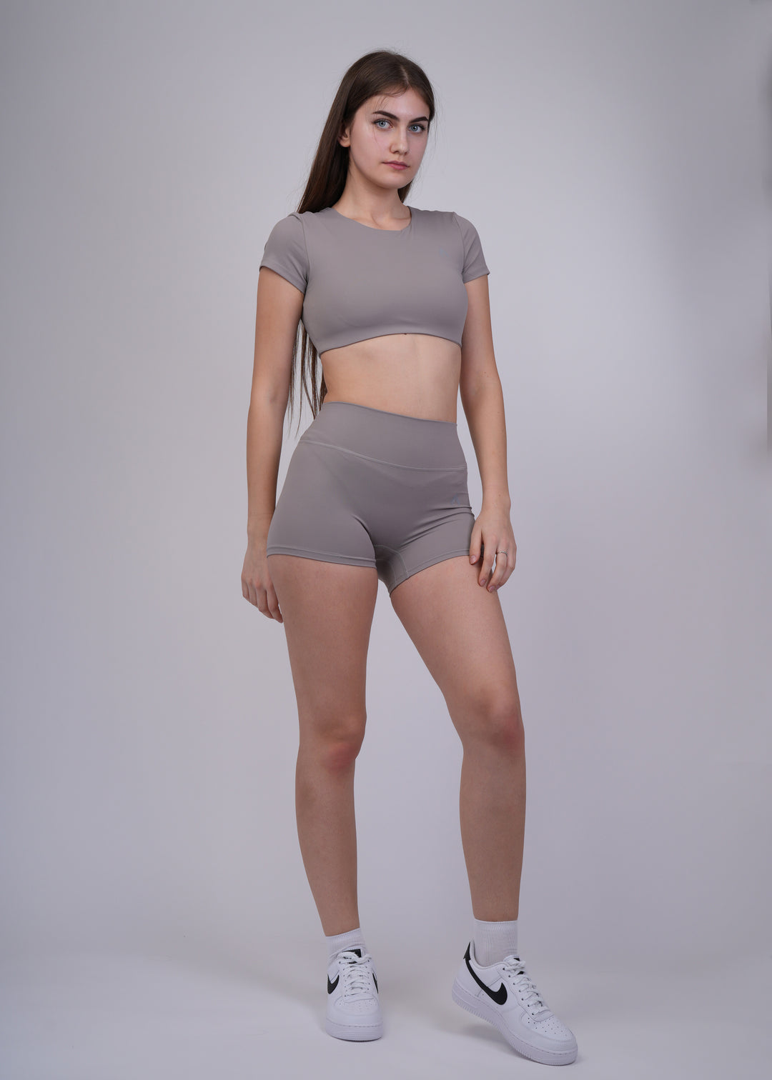 Short sleeve crop top set