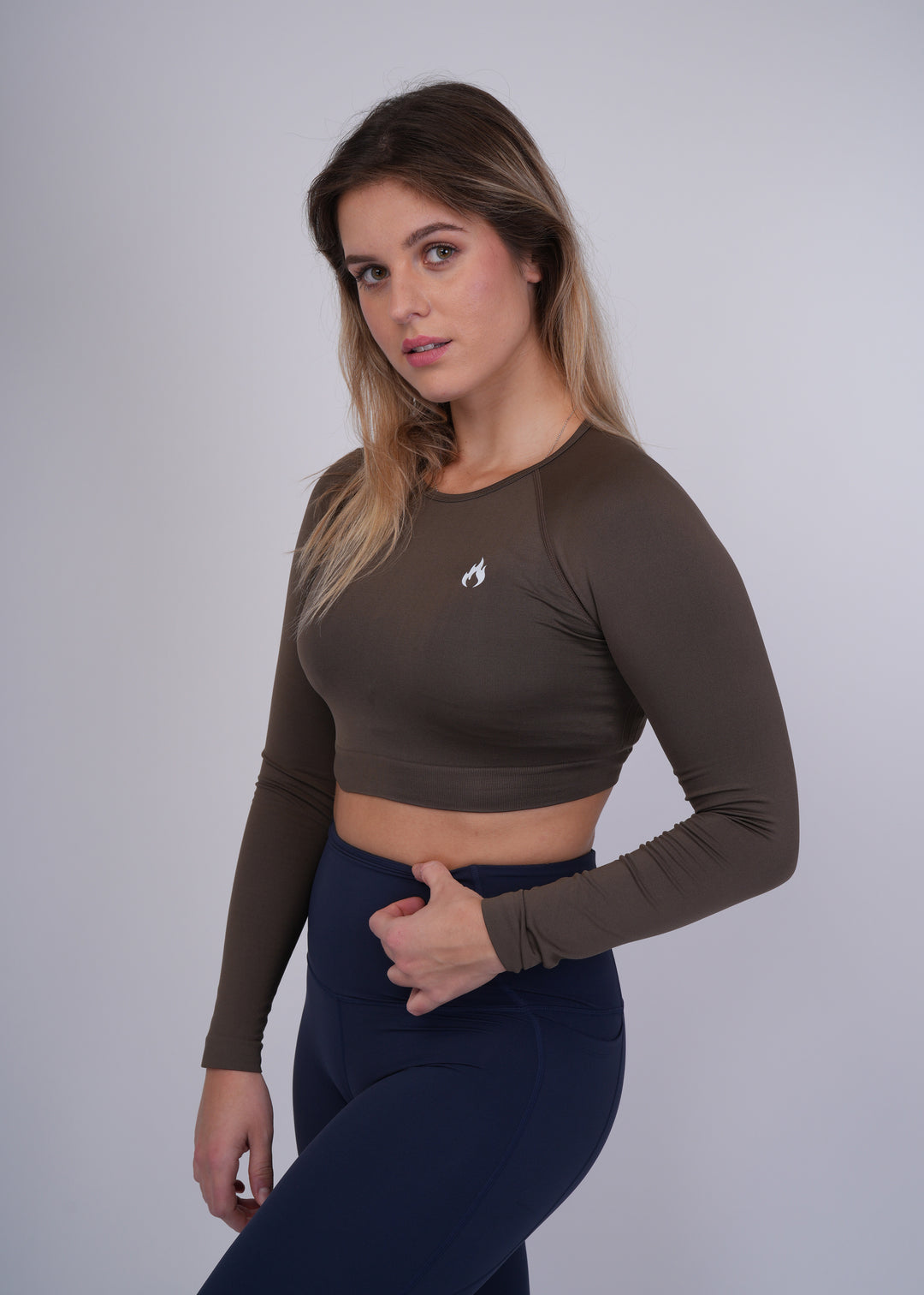 Seamless long sleeves crop top