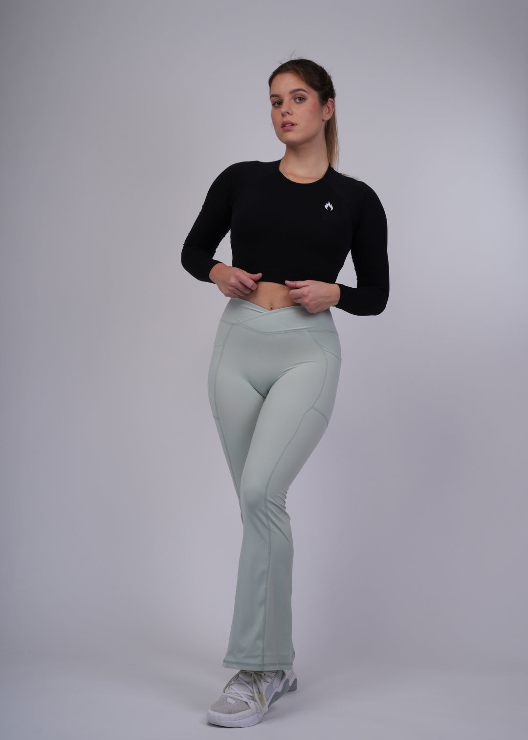 Seamless long sleeves crop top