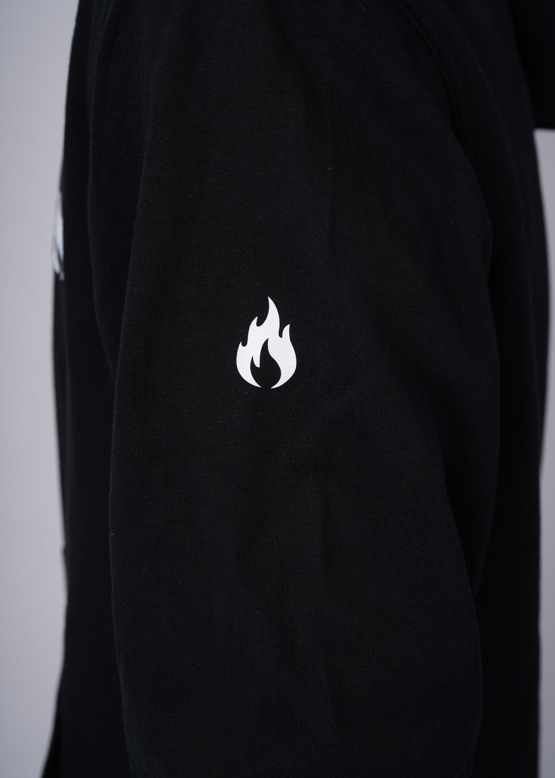 Men's Hoodie - black - logo close up