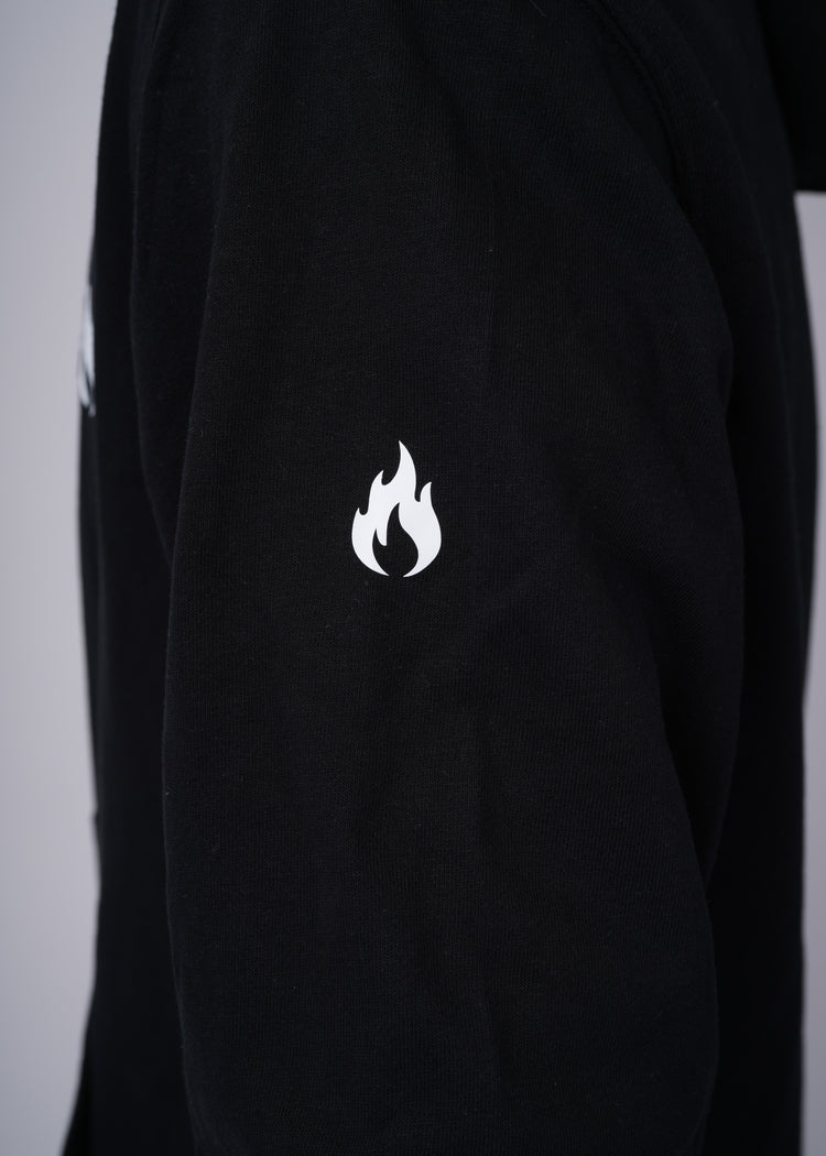 Men's Hoodie - black - logo close up